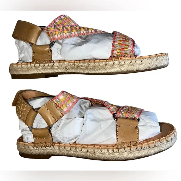 💗 NWB! Frye & Co Colorful Stitch Wrap Sandals - Picture 3 of 12